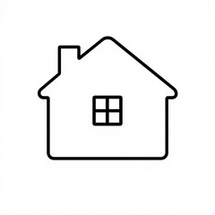Fototapeta premium Minimalist House Outline Icon: Essential Dwelling Symbol, Property, Real Estate, Home Search, Housing Concept Graphic