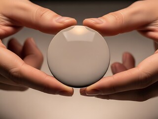 Enclosing Sphere Between Hands Offering Protection or Showcase Concepts