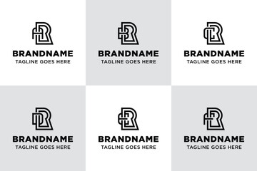 Letters ARR BRR CRR DRR ERR FRR Monogram Logo Set