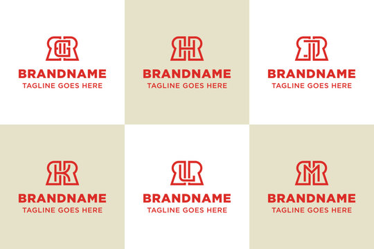 Letters RGR RHR RJR RKR RLR RMR Monogram Logo Set