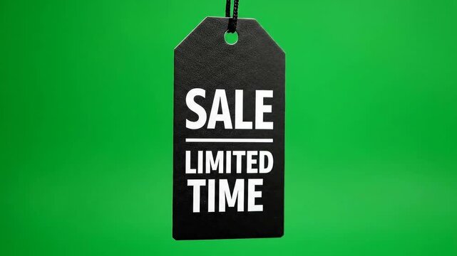 Promotional shopping tag with 'Sale Limited Time' text for digital retail banners and video advertising