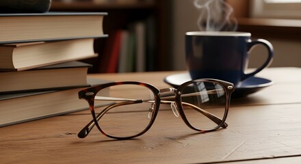 Cozy Reading Nook with Coffee and Books.