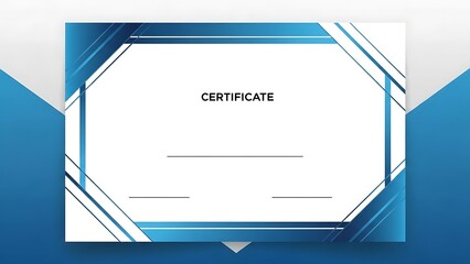 Modern blue geometric certificate template with copy space