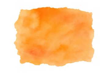 Orange watercolor paint splash creating a textured abstract background with soft color blending and rough edges