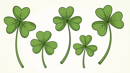 A cluster of vibrant green shamrocks, symbols of good luck and St. Patrick's Day, on a subtle background