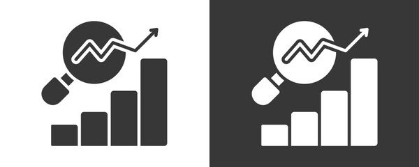 Trend Analysis Icon Set Vector Collection Isolated In Black And White