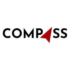 Compass wordmark logo design template