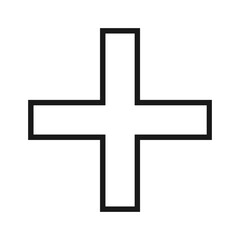 Fototapeta premium Christian Jesus Cross Outline Icon - Black and White Vector