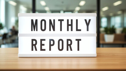 Monthly Report  Professional Business Growth, Finance Data Analysis on Wooden Desk in Modern Office