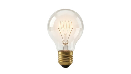 Glowing incandescent light bulb emitting warm light symbolizing a brilliant new idea innovation and creative solution concept