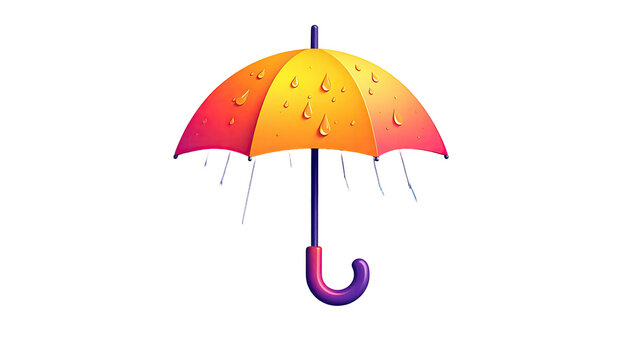 Colorful umbrella with raindrops on a black background