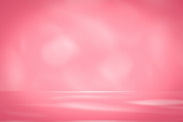 Wall interior background, studio and backdrops show products.with shadow from window color pink background for text insertion and presentation interior decoration	