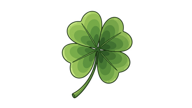 Bring Good Luck with this Lush Four-Leaf Clover Vector Illustration for St