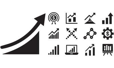 Business Growth Icons Collection – Analytics, Graphs & Financial Charts