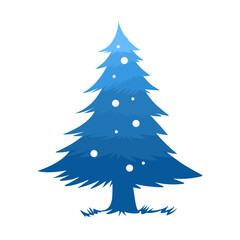 blue christmas tree vector illustration