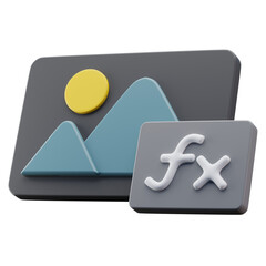 3D Illustration Render Video Effects UI Side View Perspective