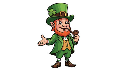 Saint Patrick's Day Leprechaun Illustration A Charming Irish Symbol in Vibrant Green Attire