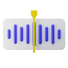 3D Render Audio Waveform With Yellow Playhead