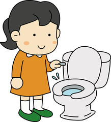 변기 물 내리는 장면