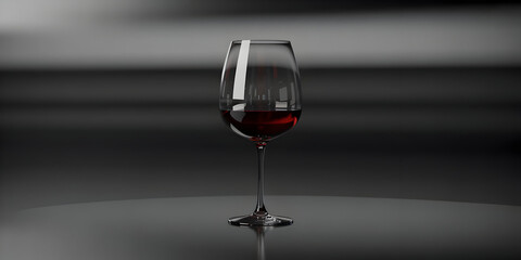 Elegant red wine in a glass on a sleek dark surface