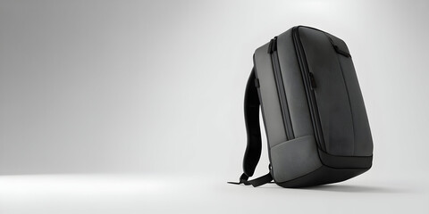 Modern Black Backpack Minimalist Isolated Studio Shot Product