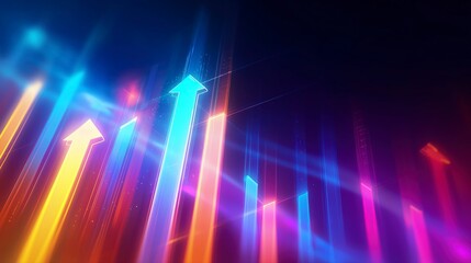 成長と方向性を示す矢印のAIビジネスイメージ