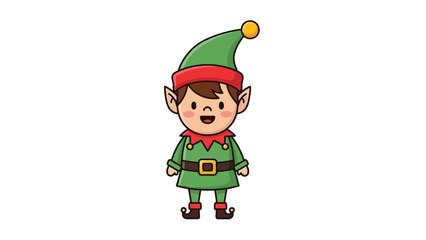 Festive Holiday Elf Illustration A Cheerful Character for Christmas and Seasonal Designs