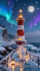 lighthouse in the night