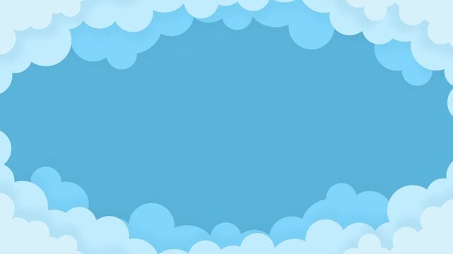 Animated paper cut cloud background with smooth motion and copy space. Perfect for intro, kids theme, title screen, promo, and dreamy sky content.