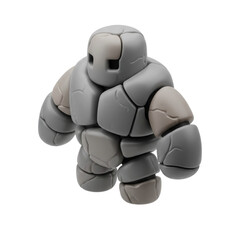 Stone Golem Illustration A Cubic and Abstract Representation for Graphic Design