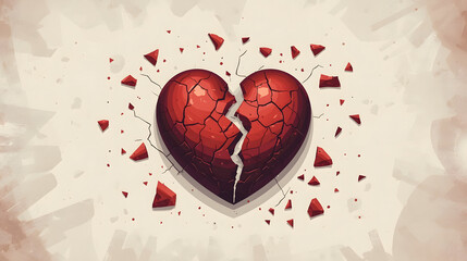 red heart on a red background