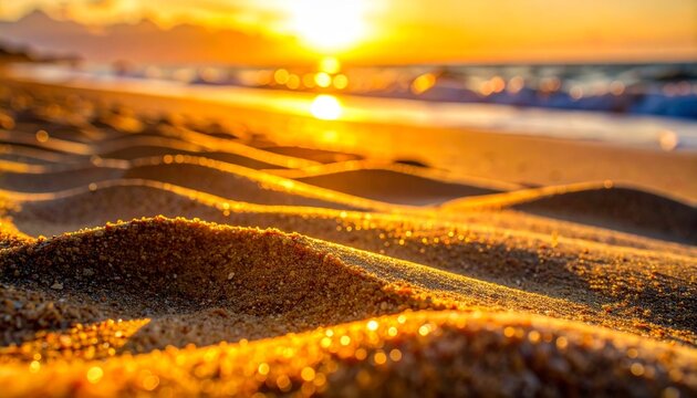 macro closeup sand grain cluster beach sunset shadow tiny micro geometry mineral texture warm tone natural pattern surface detail coastal scene golden light close view