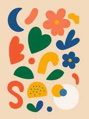 Seamless vector pattern illustration set of cartoon cat and dog animal paw print shape art design with heart decoration and flower texture