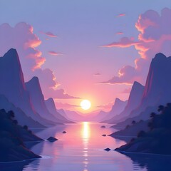 sunset in the mountains