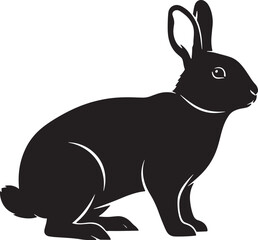 Black silhouette of a rabbit isolated on