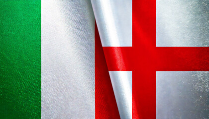 イタリアの国旗とイングランドの国旗(Italy flag & England flag.)
