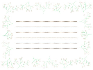 色鉛筆かすみ草の手描きフレーム