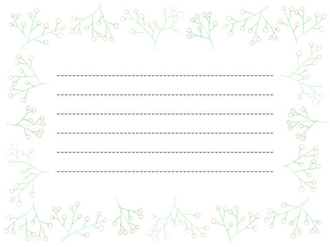 色鉛筆かすみ草の手描きフレーム