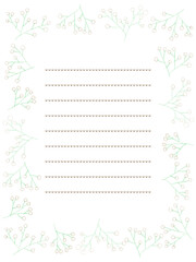 色鉛筆かすみ草の手描きフレーム