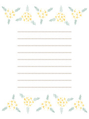 オレンジ金木犀の色鉛筆手描きフレーム