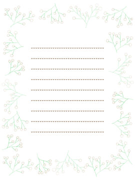 色鉛筆かすみ草の手描きフレーム