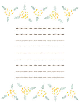 オレンジ金木犀の色鉛筆手描きフレーム