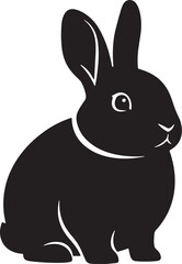 Silhouette of a black rabbit isolated on