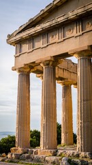 Fototapeta premium Ancient stone columns of a temple against a sky.