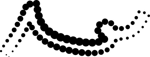 Line dotted halftone shape, waves, swirl, curve