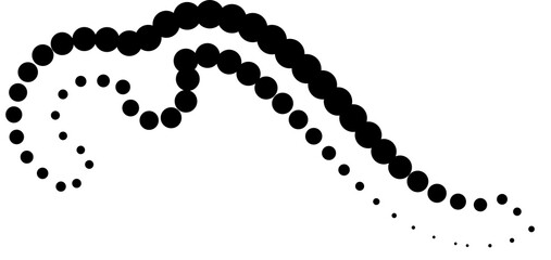 Line dotted halftone shape, waves, swirl, curve