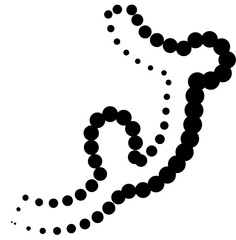 Line dotted halftone shape, waves, swirl, curve