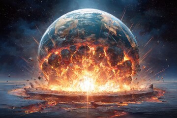 Molten Core of a Shattered Terrestrial Planet Explosion