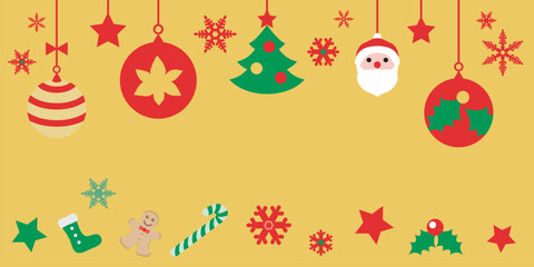 かわいいクリスマスのフレームイラスト