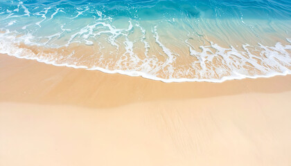 Minimal beach background with smooth sand texture and gentle sea ripples, clean holiday feel